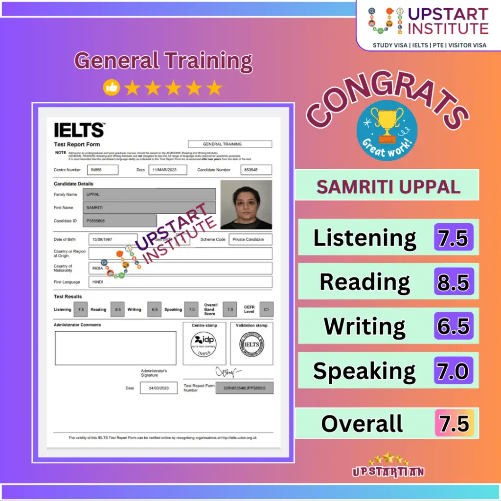 Upstart Institute 11 Cleared IELTS in First Attempt